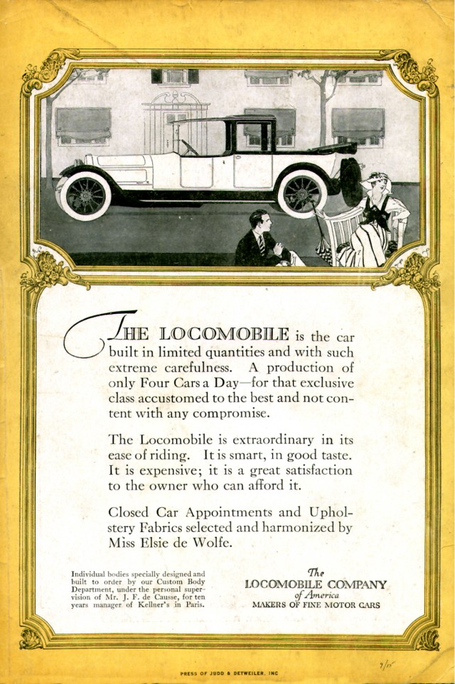 1915 Locomobile Auto Advertising